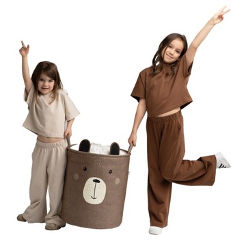 ЗАКРЫТЫЙ КОНТЕЙНЕР БОЛЬШАЯ КОРЗИНА ДЛЯ КОМНАТЫ ОРГАНИЗАТОР ДЛЯ ИГРУШЕК SIPO BROWN BEAR