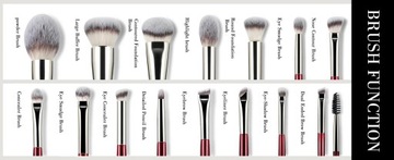 BEILI Кисти для макияжа для лица, глаз, бровей, набор из 15 профессиональных кистей.