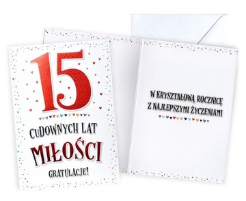 Kartka na 15 Rocznicę Ślubu Kryształowe Gody V80