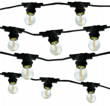 GIRLANDA ogrodowa łańcuch 10m E27 + ŻARÓWKI LED