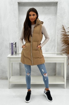 DZ721 r M ЖЕНСКИЙ УТЕПЛЕННЫЙ ЖИЛЕТ С МАКСИМАЛЬНЫМИ РУКАВАМИ