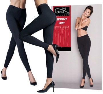 Gatta SPODNIE SKINNY HOT Legginsy damskie czarne M