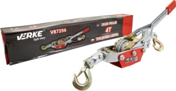 ЛЕБЕДКА РУЧНАЯ ТРОСОВАЯ ЛЕБЕДКА 4Т 4000кг ХРАПОВИК 2Х КРЮК СТАЛЬНОЙ ТРОС