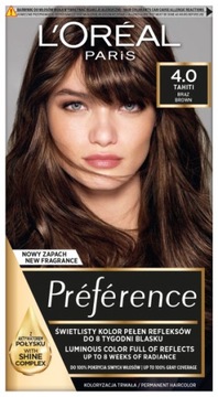 Loreal Preference trwała farba do włosów 4.0 Tahiti Brąz