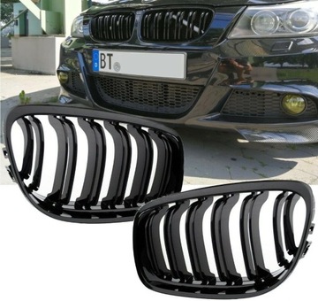 Nerki grill atrapa Czarny połysk do BMW E90 E91 LCI lifting 2008-2013