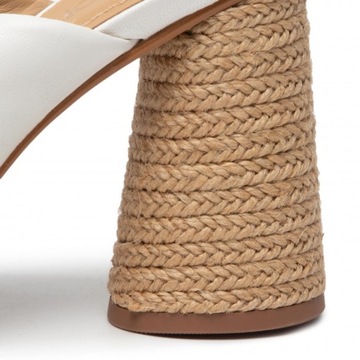 КОЖАНЫЕ ТАПОЧКИ EVA LONGORIA БЕЛЫЕ 40 0Z2A2*