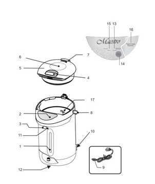 ЭЛЕКТРИЧЕСКАЯ ВОДОНАГРЕВАТЕЛЬ-ПЛИТА 4,5 Л ТЕРМОС