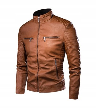 STYLOWA KURTKA MĘSKA RAMONESKA SKÓRZANA BIKER 4XL
