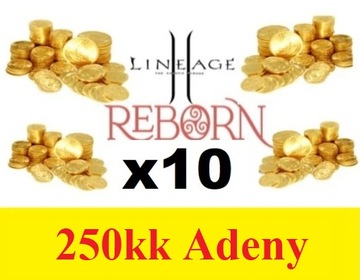 LINEAGE 2 L2REBORN X10 250KK 250 000 000 ADENA ADENY SERWER ETERNAL X10 L2