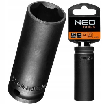 НАСАДКА NEO IMPACT 21 ММ, ДЛИННАЯ ТОЛЩИНА 1/2 CR-MO 12-321 CR-MO 12-321