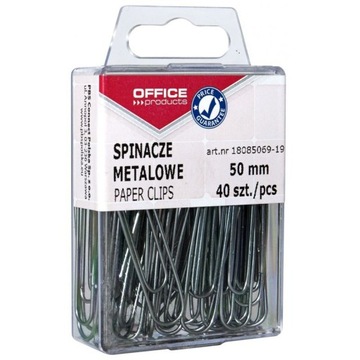 SPINACZE METALOWE OFFICE PRODUCTS, GŁADKIE, 50MM,