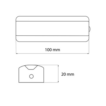 Лампа на батарейках с PIR датчиком, серебристая, продолговатая, холодный белый