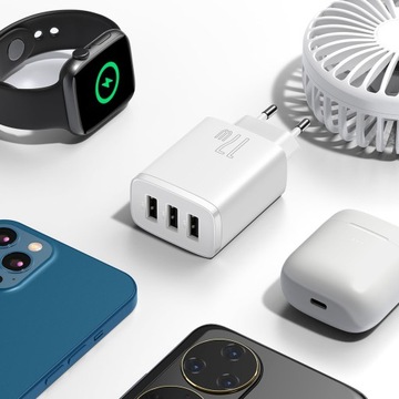 СЕТЕВОЕ ЗАРЯДНОЕ УСТРОЙСТВО BASEUS COMPACT 3X USB 17 Вт