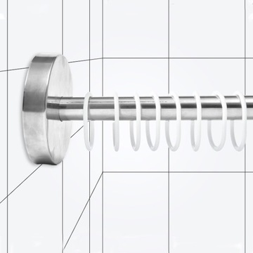ДУШ С U-ОБРАЖЕННЫМ КАРДИНОМ И ДУШЕВОЙ ЗАНАВЕСКОЙ