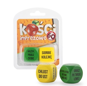 KOŚCI DO GRY IMPREZY ALKOHOLOWEJ! ŚMIESZNY PREZENT NA 60 URODZINY EMERYTURĘ