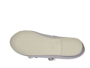 Туфли для причастия, белые полные балетки, размер 48/23. 37