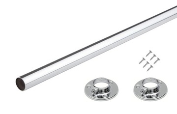 RURA DRĄŻEK SZAFY CHROM FI 25 1900 mm + 2 ROZETY