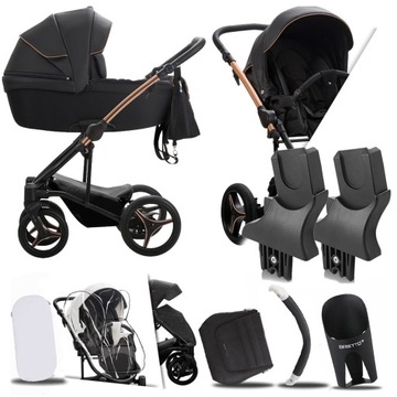 WÓZEK BEBETTO 2W1 TORINO SI 02 MIEDŹ I + ADAPTERY