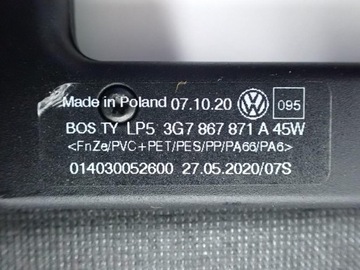 ROLETA ZADNÍ KUFRU 3G7867871A SHOOTING BRAKE KOMBI VW ARTEON 21R