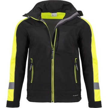 РАБОЧАЯ КУРТКА СОФТШЕЛЛ СО СВЕТООТРАЖАЮЩИМ КАПЮШОНОМ REDBERG