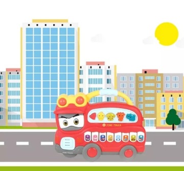 ИНТЕРАКТИВНОЕ ПИАНИНО ОХРАНА E-EDU МЕЛОДИИ ЗВУКИ ЖИВОТНЫХ КРАСНАЯ МАШИНА