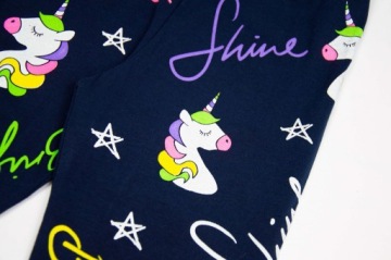 UNICORN LEGGINS хлопковые единороги темно-синий 104