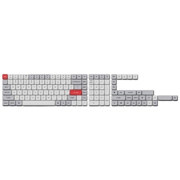 Keychron Keycaps Low Profile Dye-Sub PBT LSA-Light Gray and White Full Set