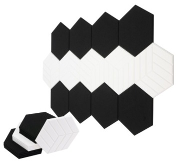 Sada akustických Plstěných panelů 13ks šestiúhelník 1,2 cm, kancelář, atesty