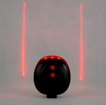 ŚWIATŁO LAMPKA ROWEROWA TYLNA + 2x LASER + UCHWYT