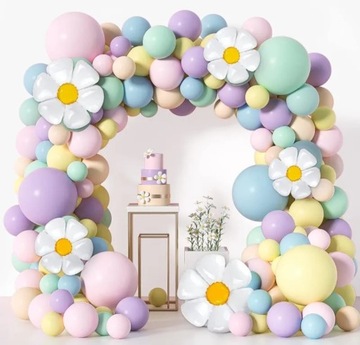 Girlanda balonowa XXL pastelowa stokrotki 161szt.