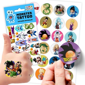 ZESTAW NAKLEJKI + TATUAŻE DLA DZIECI DZIECIĘCE DRAGON BALL JAKOŚĆ