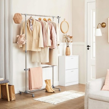 СТОЯЩАЯ вешалка для одежды РЕГУЛИРУЕМАЯ ВЫСОТА подставка на колесах 101-166 см