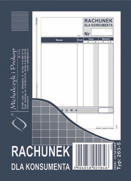 Druk RACHUNEK DLA KONSUMENTA typ 263-5 format A6
