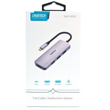 CHOETECH HUB-M19 USB-C 7 в 1 USB 3.0 HDMI 4K SD PD