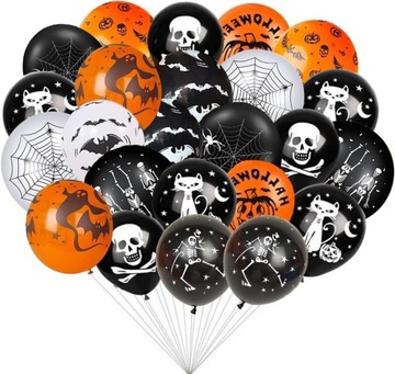 zestaw balonów na halloween 18szt balony dekoracja mix wzorów
