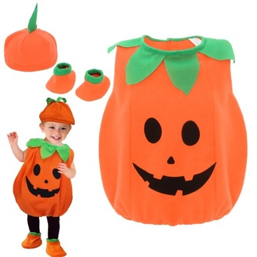 Kids Children Halloween Pumpkin Costume with Hat C