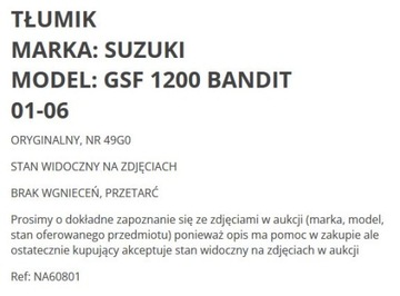 . ГЛУШИТЕЛЬ ВЫХЛОПА 49G0 SUZUKI GSF 1200 BANDIT 01 +