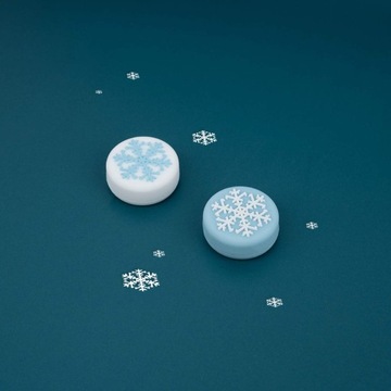 СИЛИКОНОВЫЕ НАКЛАДКИ-ЛАСТИК для JOY-CON NS SWITCH OLED LITE Снежинки 4 шт.