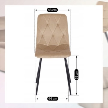 Бежевый велюровый обеденный стул ROBIN с мягкой обивкой Loft