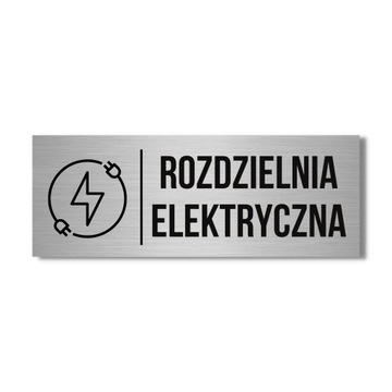TABLICZKA ROZDZIELNIA ELEKTRYCZNA UV TABLICA DRUK 20X7.5CM ALUMINIUM NAPIS