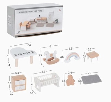 Деревянная современная мебель для кукольного домика, набор для большой детской комнаты