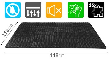 Толстый защитный КОВРИК ПАЗЛ ДЛЯ ТРЕНАЖЕРОВ ЗАЛА 118х118см