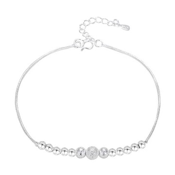 Bransoletka na łańcuszku, delikatna, elegancka, 15 koralików