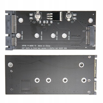 ADAPTER PRZEJŚCIÓWKA KARTY DYSKU TWARDY SATA M.2 SSD NA SATA PLUG AND PLAY