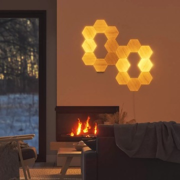 Набор Nanoleaf Elements Hexagons из 7 светодиодных световых панелей под дерево