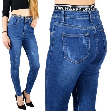 Damskie Spodnie Jeansy Jeansowe Modelujące SKINNY