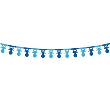Girlanda papierowa Smoczki 360x16x18cm niebieska