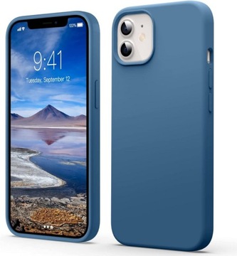 ETUI PLECKI MATOWE SLIM do IPHONE 12 MINI SILIKONOWE MIĘKKIE NIEBESKIE