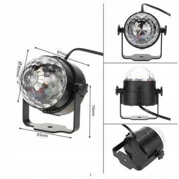 LED PARTY BALL DISCO RGB REFLECTOR НОВЫЙ ГОД