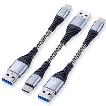 Kabel USB C krótki 10 cm 3-cz??ciowy zestaw jako